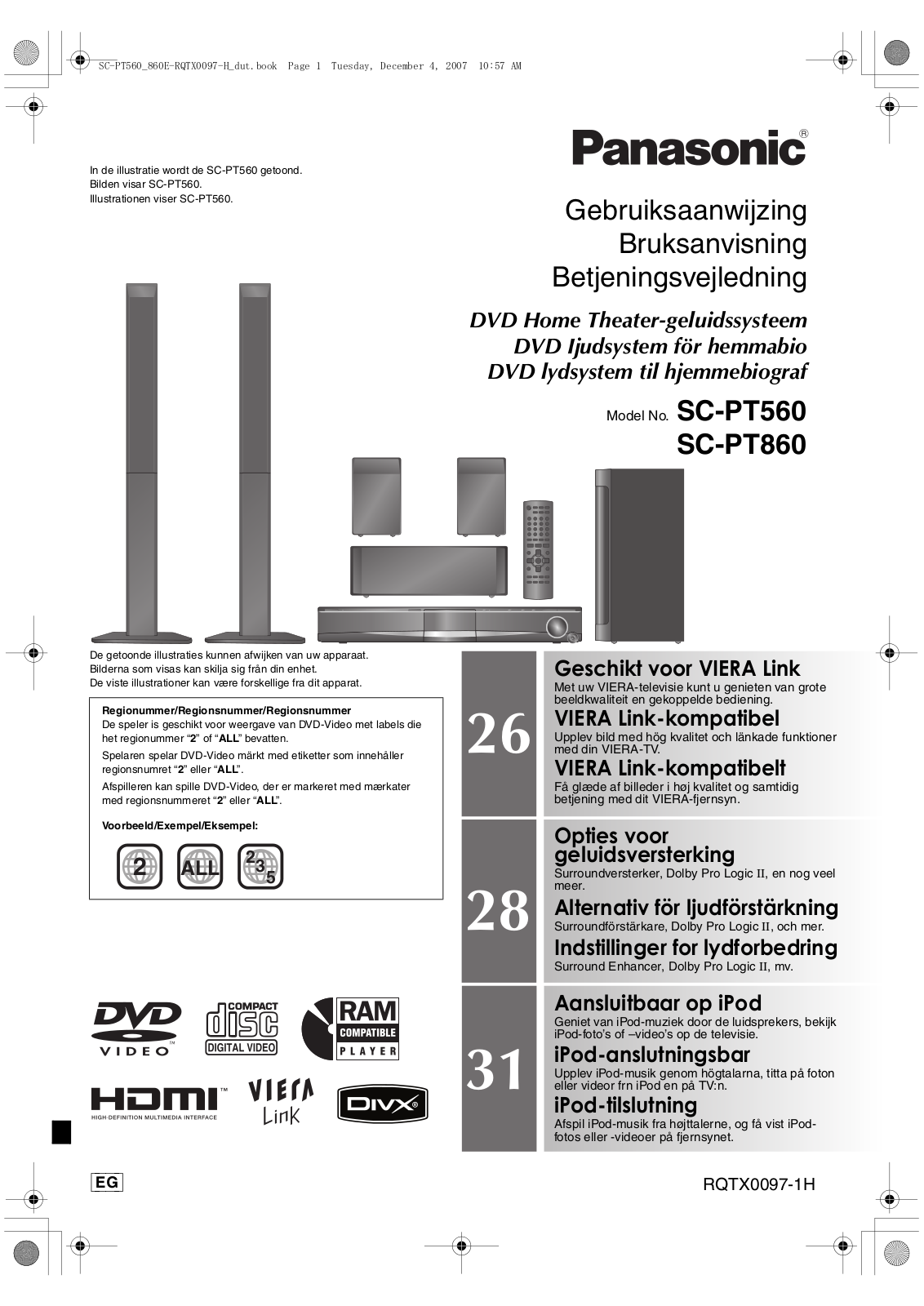 Panasonic SC-PT560, SC-PT860 User Manual