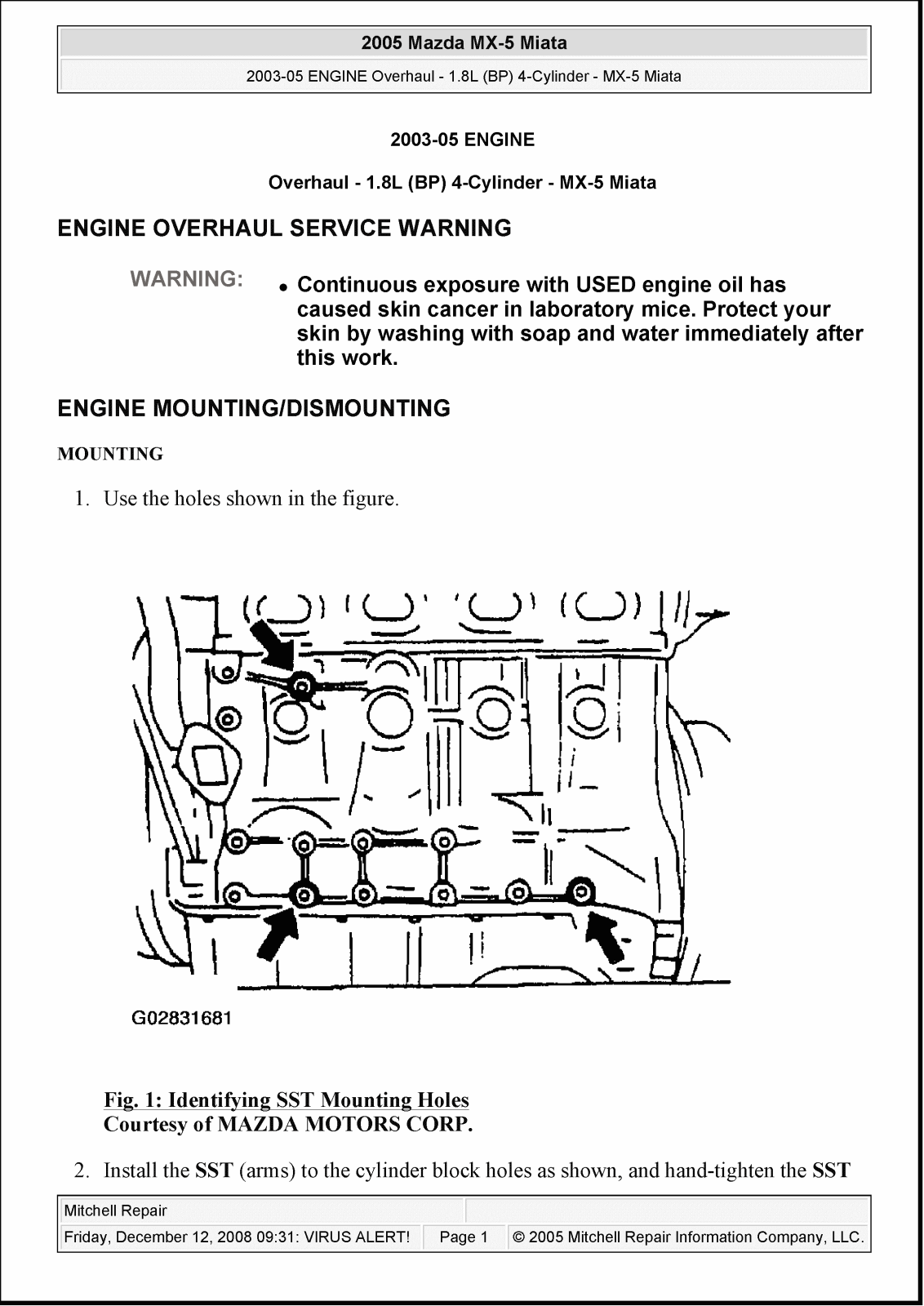 Mazda MX-5 Miata 2003 2005 User Manual