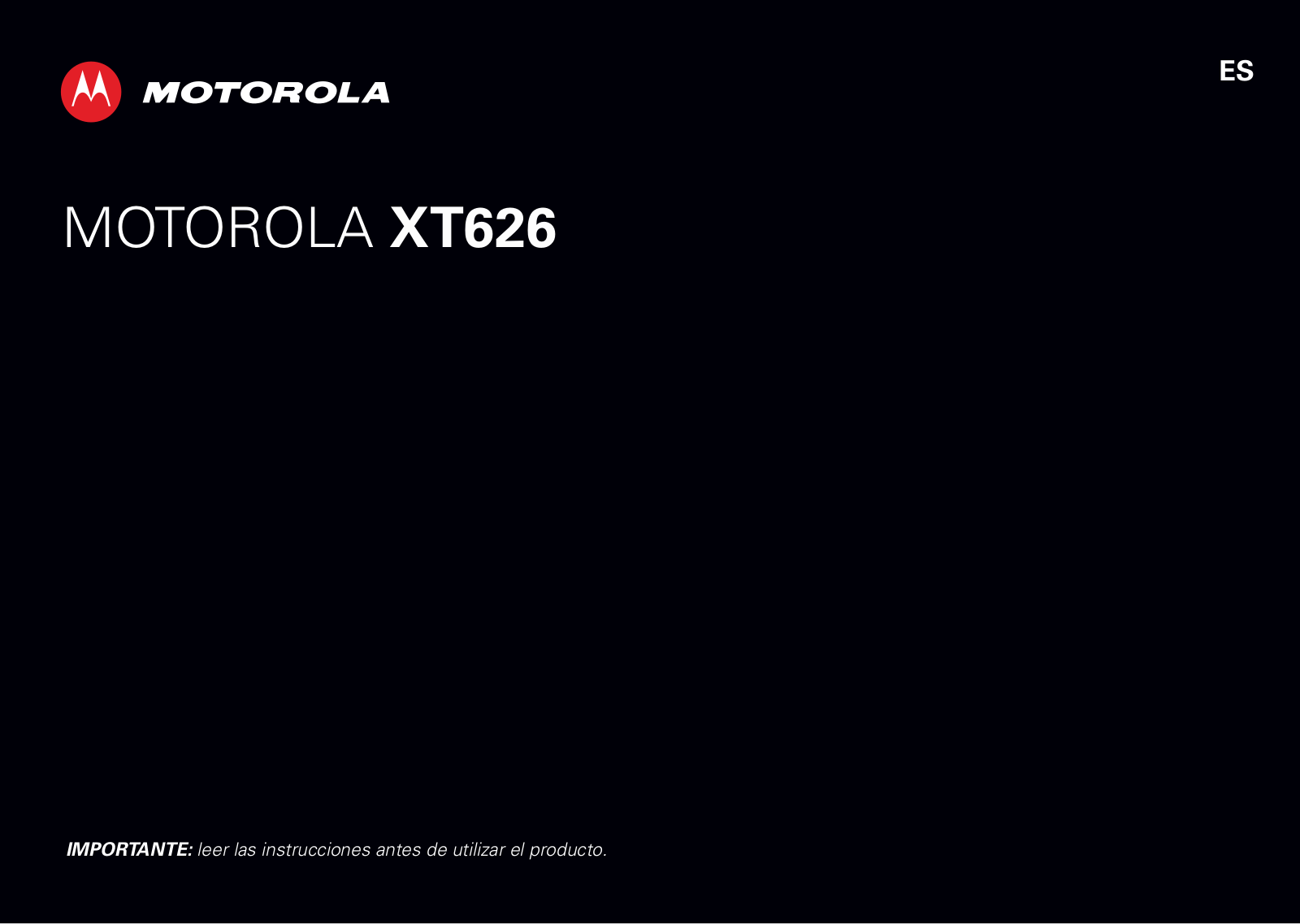 Motorola XT-626 Instruction Manual