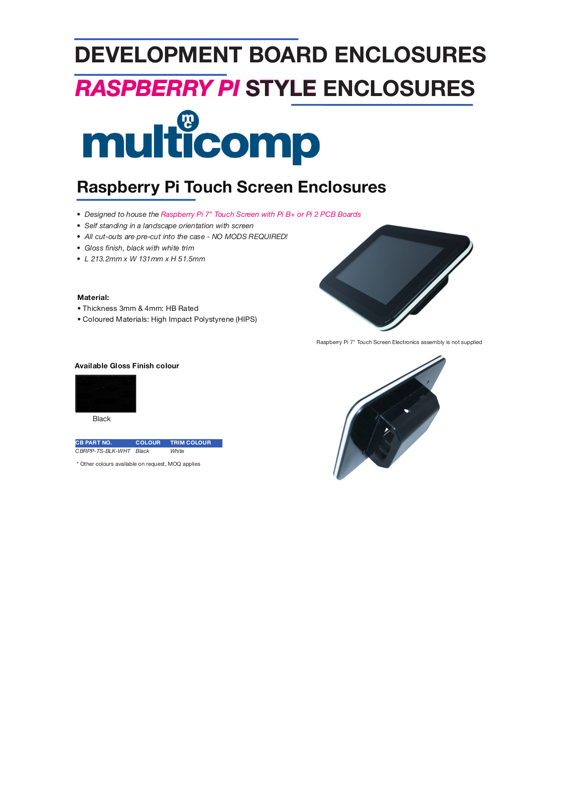 MULTICOMP RPI CASE 7TD Datasheet - ManualMachine.com