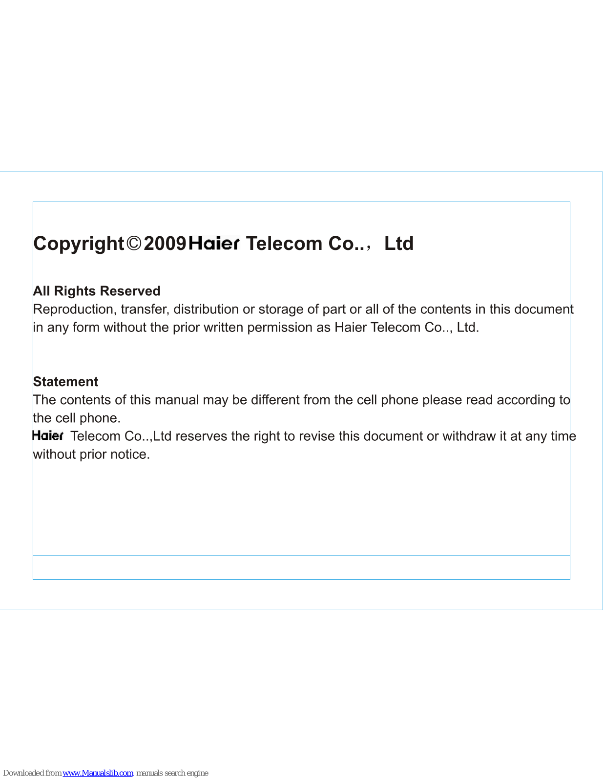 Haier C300 User Manual