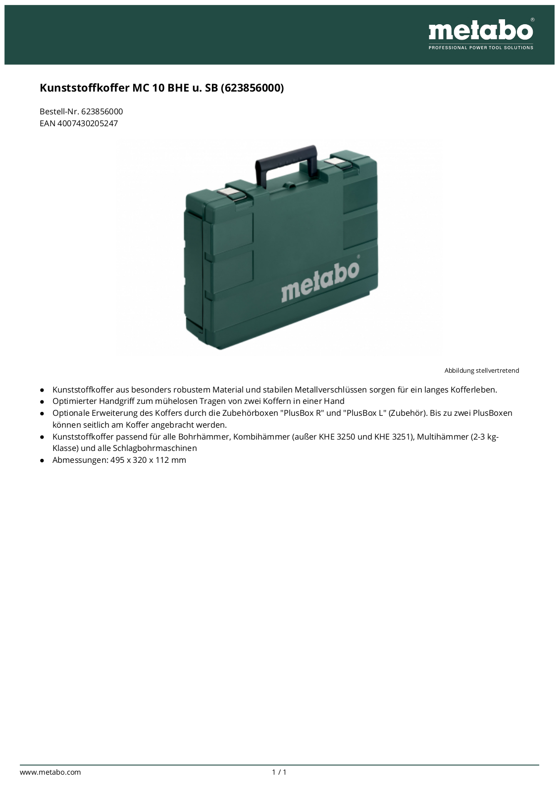 Metabo MC 10 User Manual