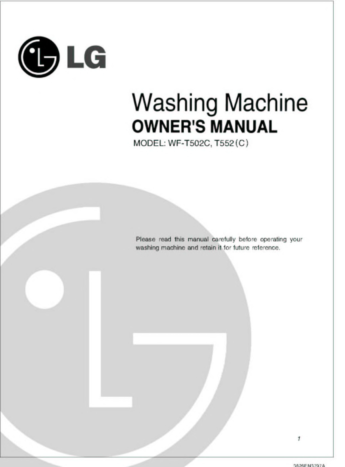 LG WF-T552C.AOWREAP, WF-T502C User Manual