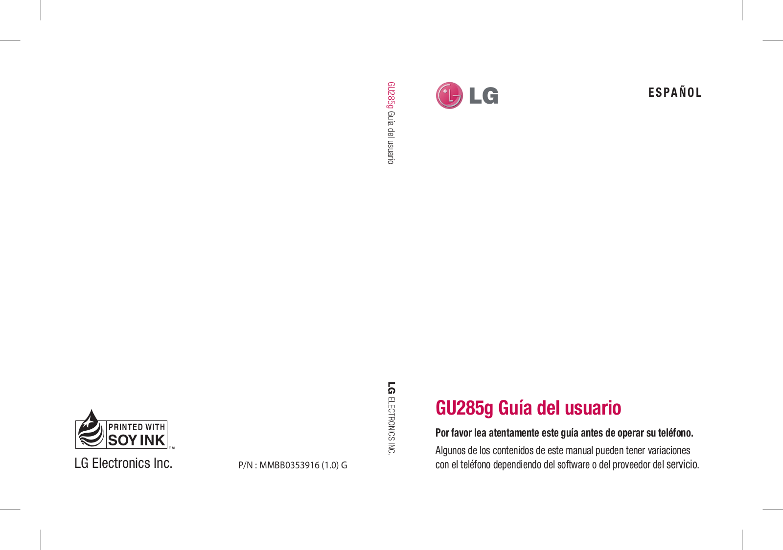 LG GU285G User Manual