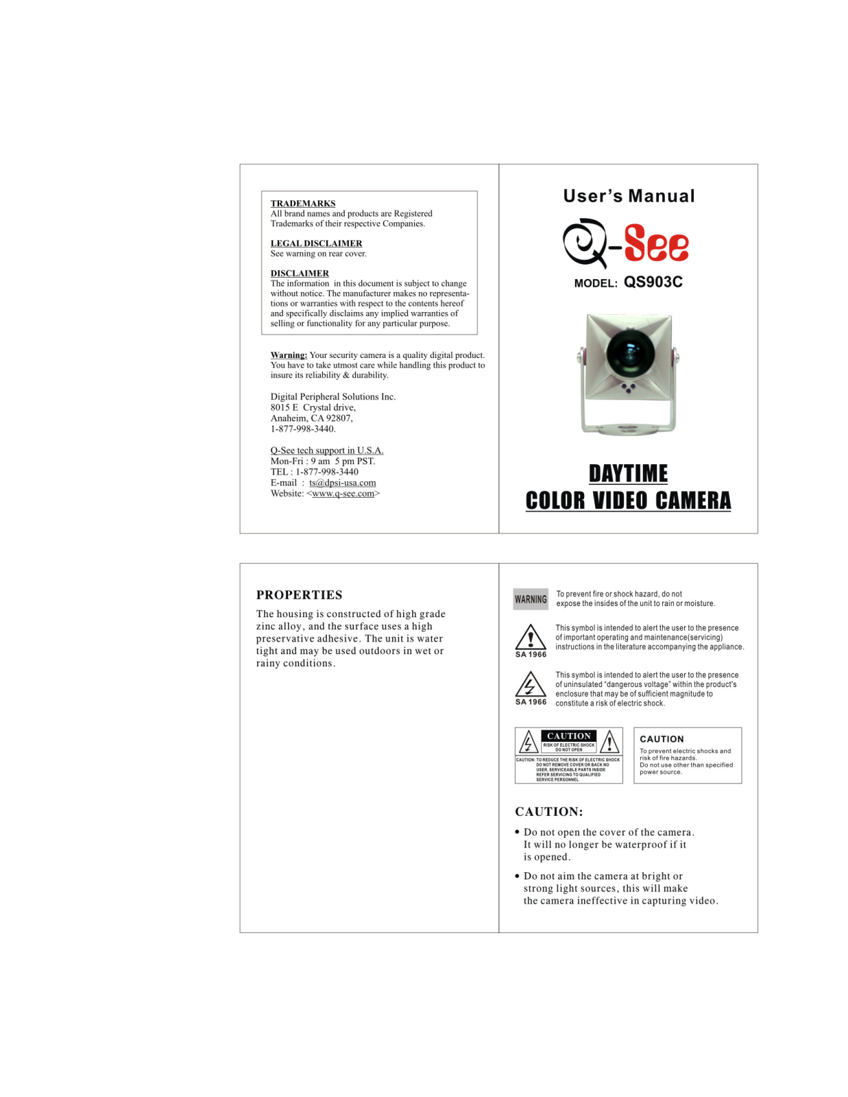 Q-See Qs903c User Manual