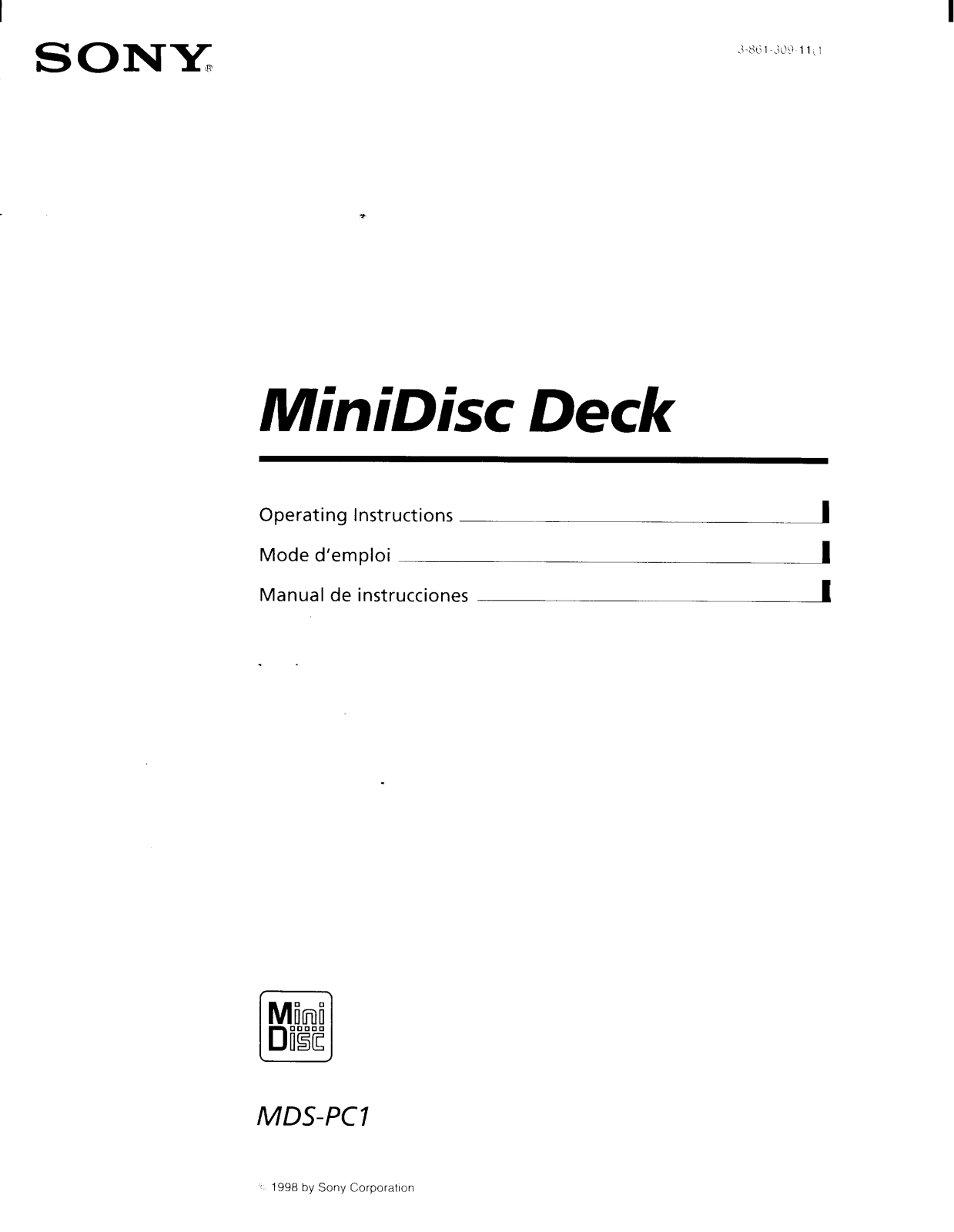 Sony MDSPC-1 Owners manual