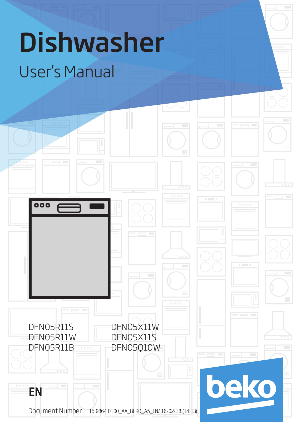 Beko DFN05R11W, DFN05R11B, DFN05X11W, DFN05X11S, DFN05Q10W User's Manual