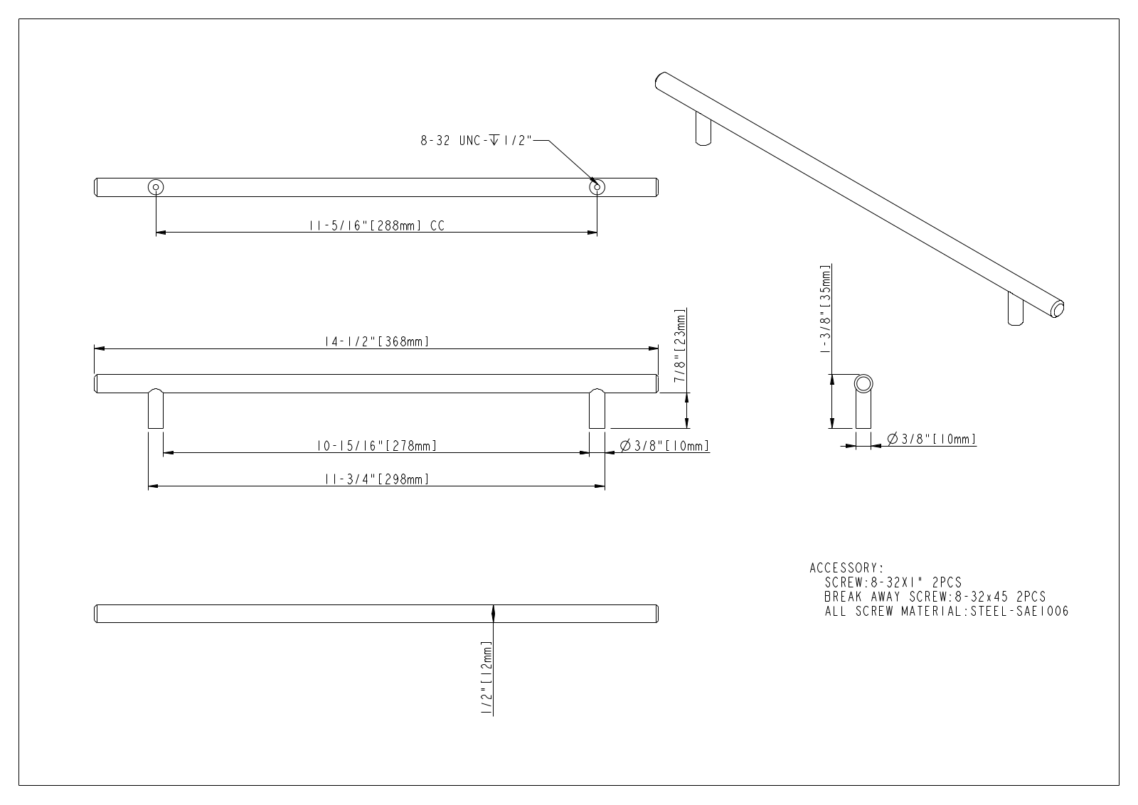 Elements by Hardware Resources HWSC1131 Dimensions - ManualMachine.com