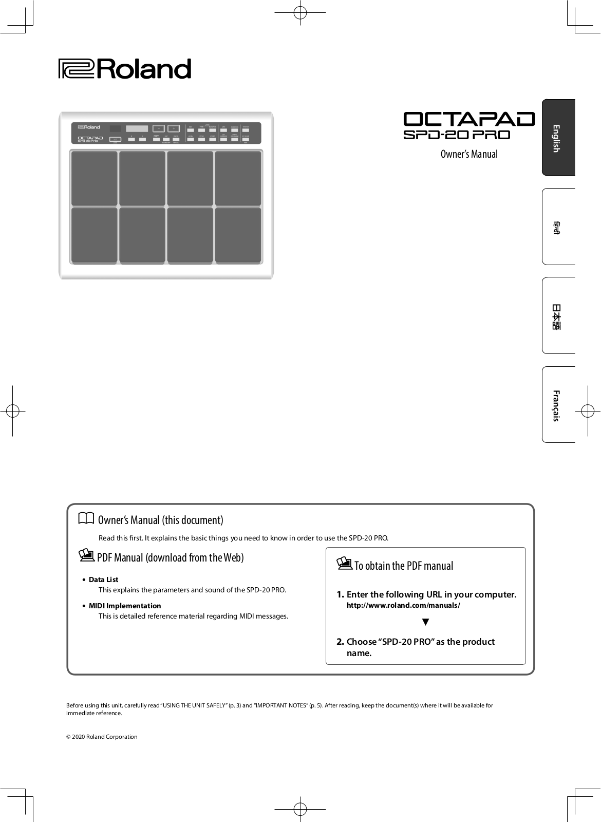 Roland Octapad SPD-20 Pro User Manual