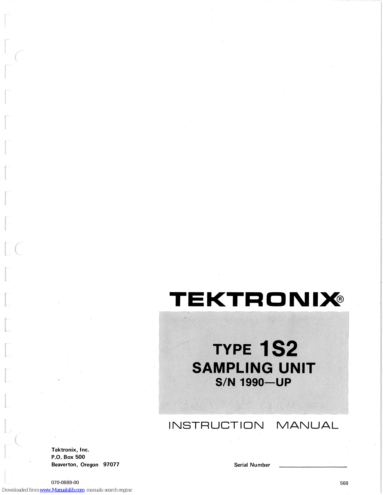 Tektronix 1S2 Instruction Manual