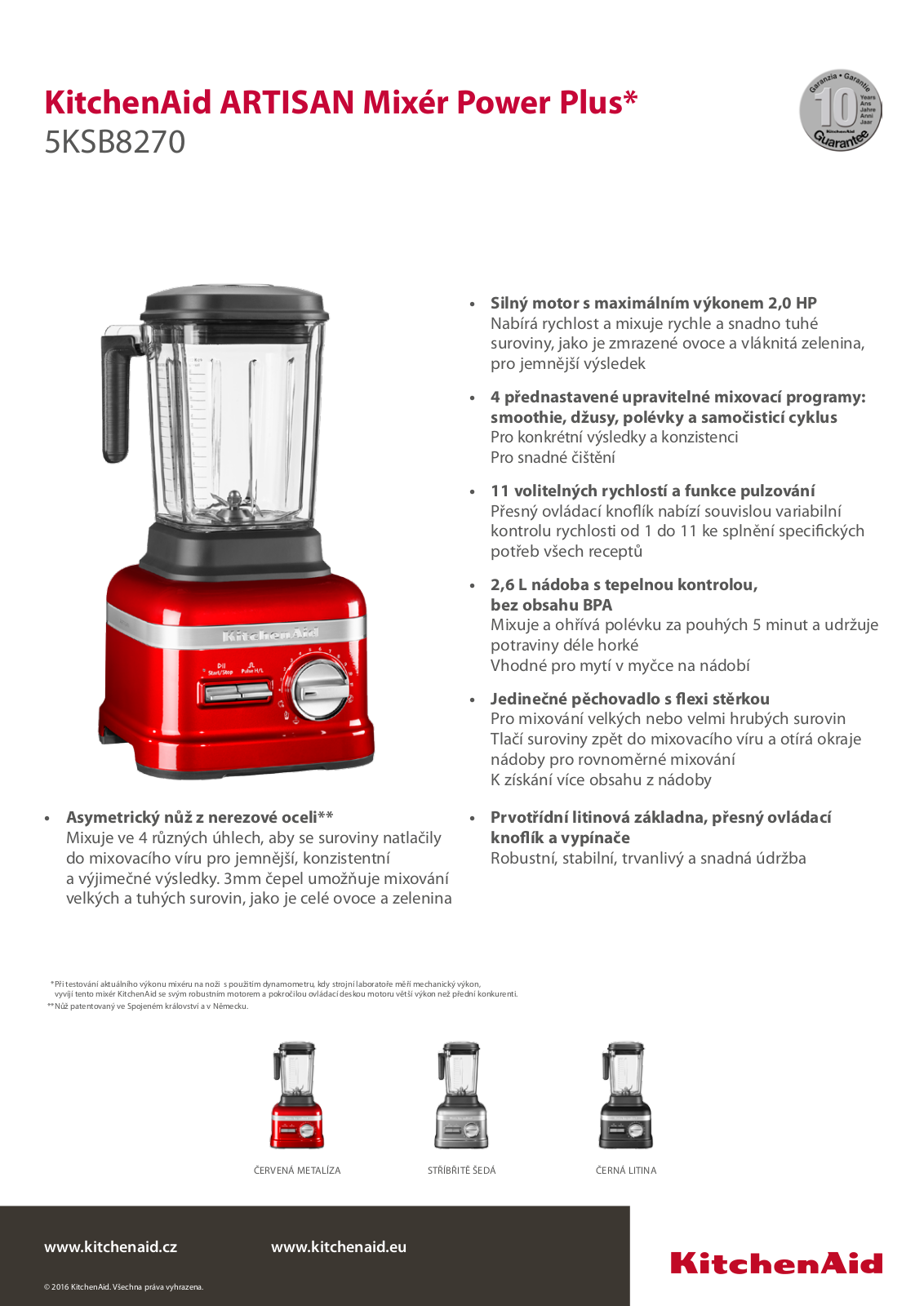 KitchenAid Power Plus 5KSB8270EBK User Manual