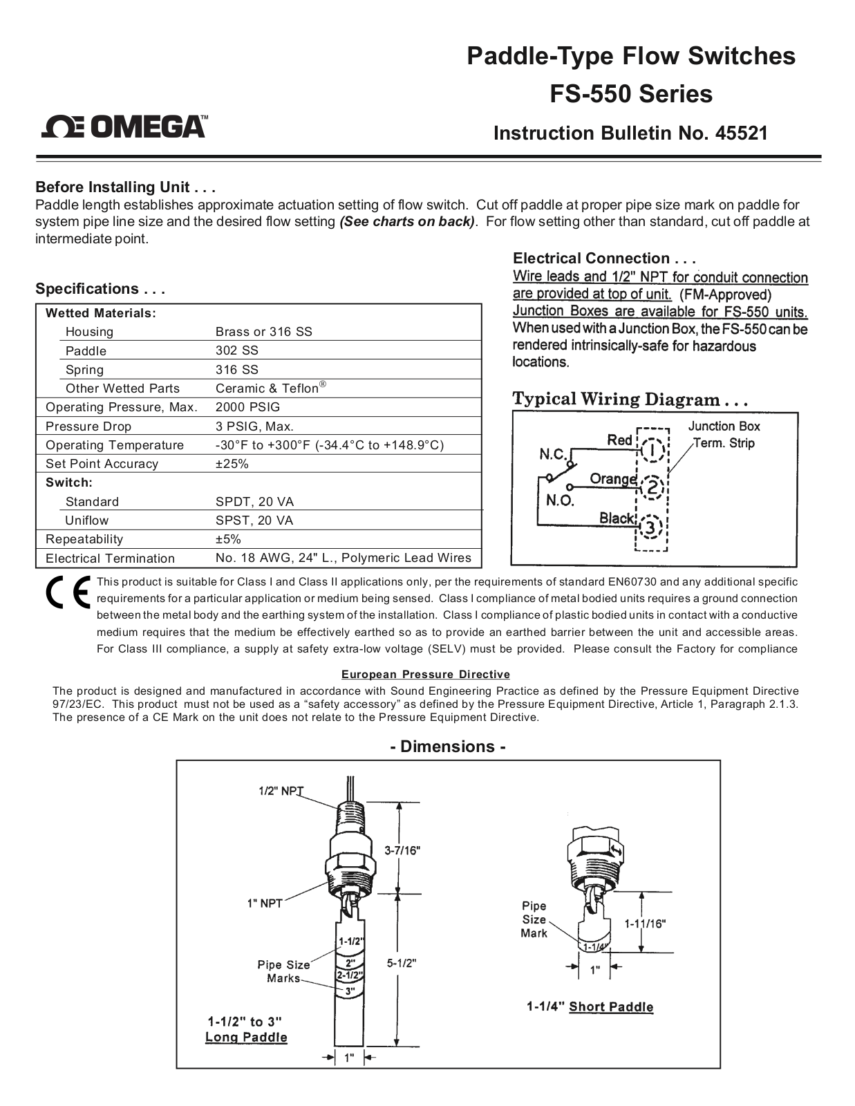 Omega FSW-21, FSW-22 User guide - ManualMachine.com