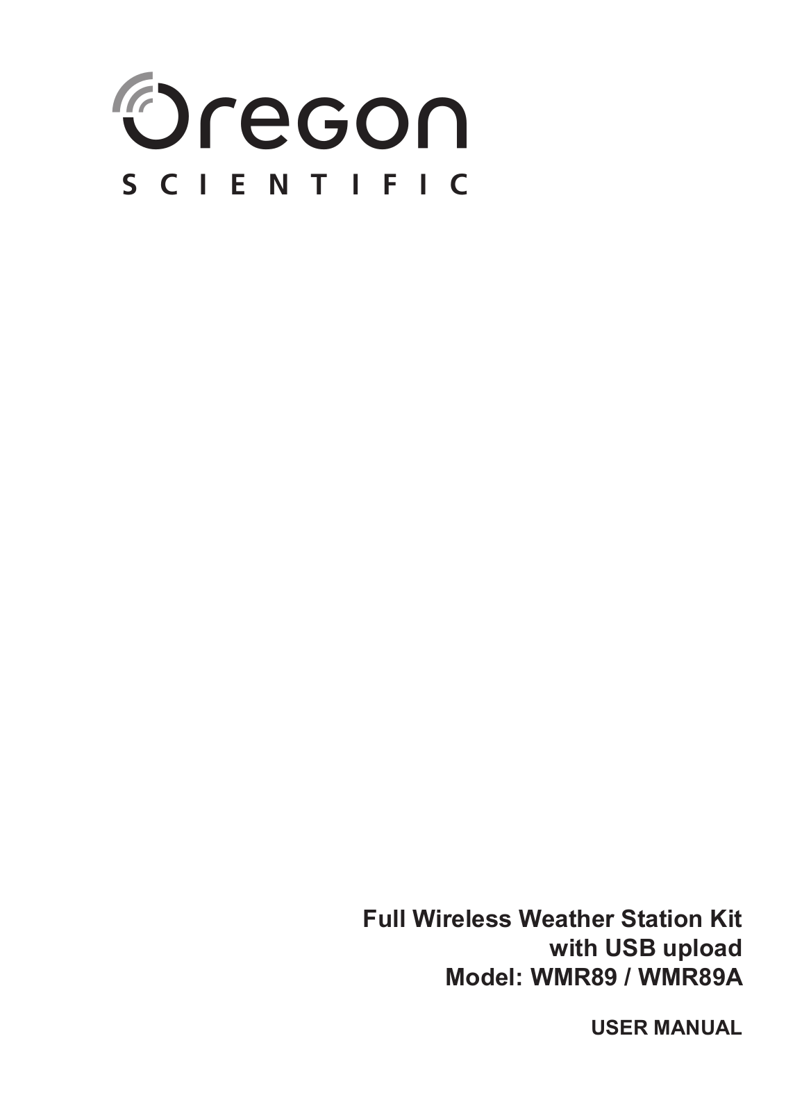 Oregon Scientific WMR89 User Manual