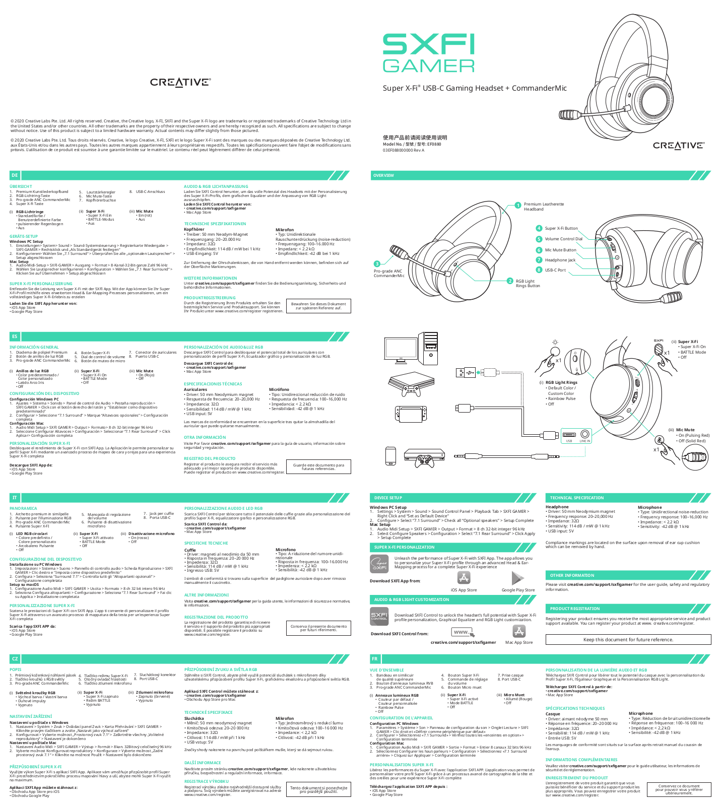 Creative SXFI Gamer operation manual