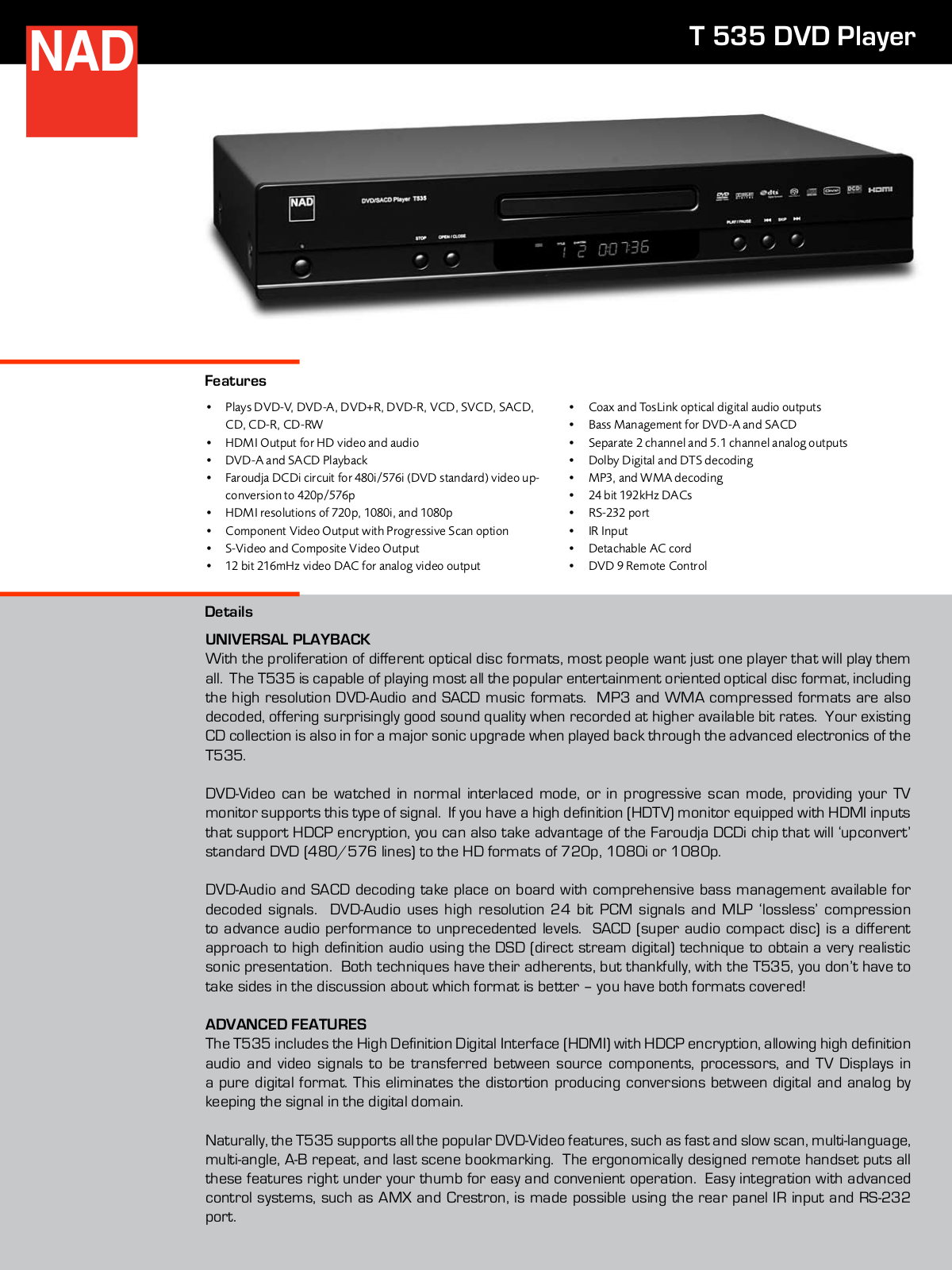 NAD T535 User Manual