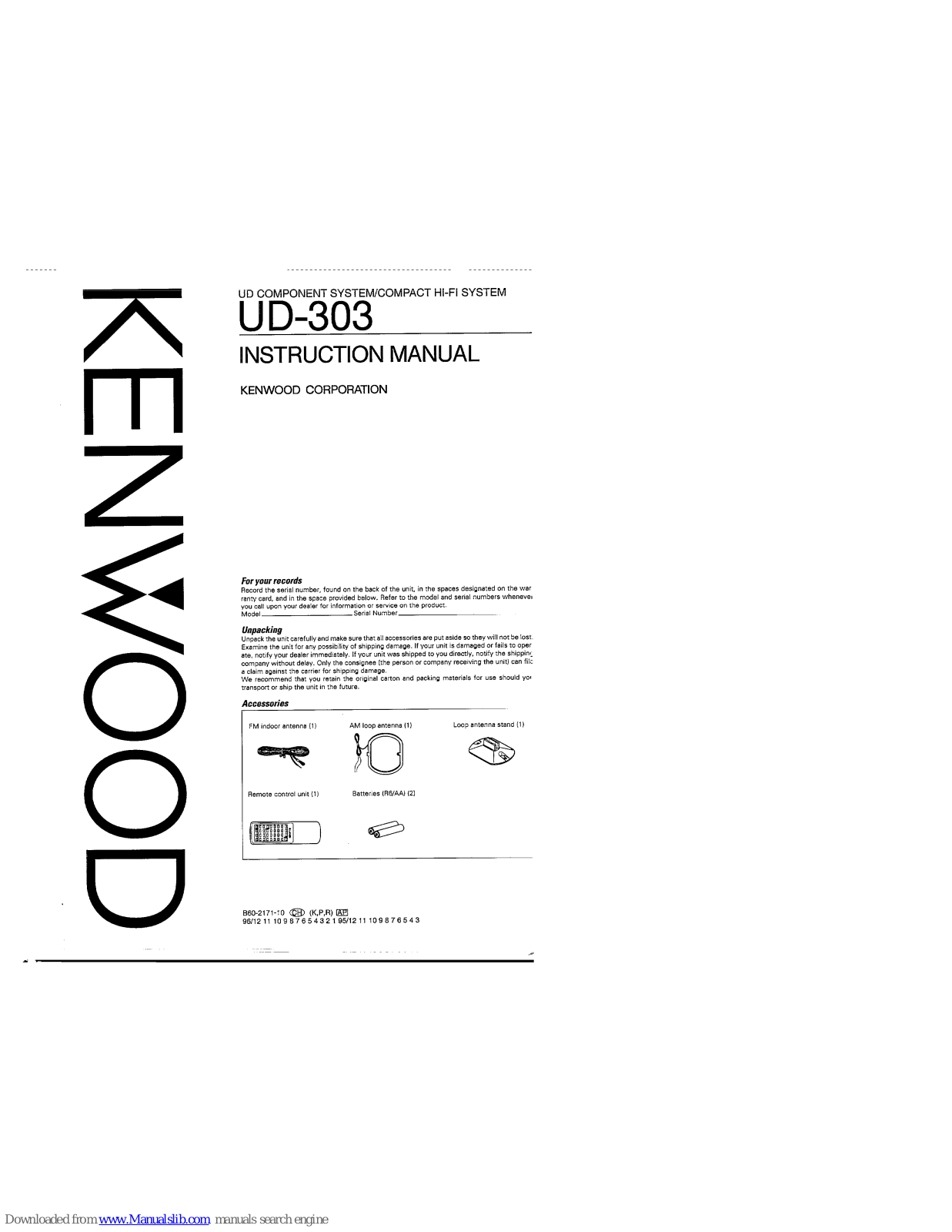 Kenwood LS-F3, RXD-F3 Instruction Manual