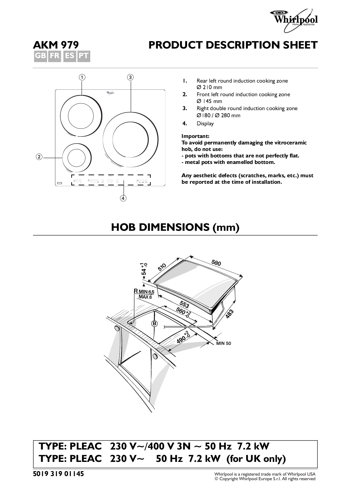 Whirlpool AKM 979/IX, AKM 979/IF INSTRUCTION FOR USE