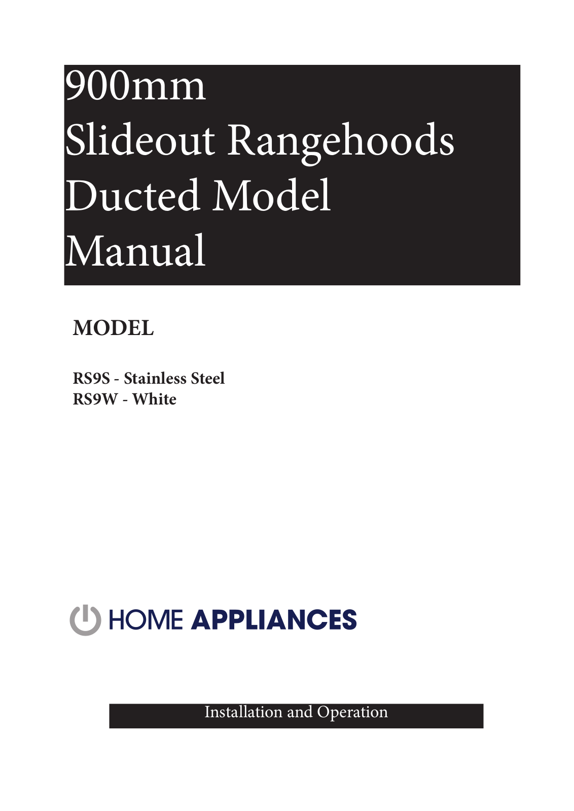 Euromaid RS9W, RS9S User Manual