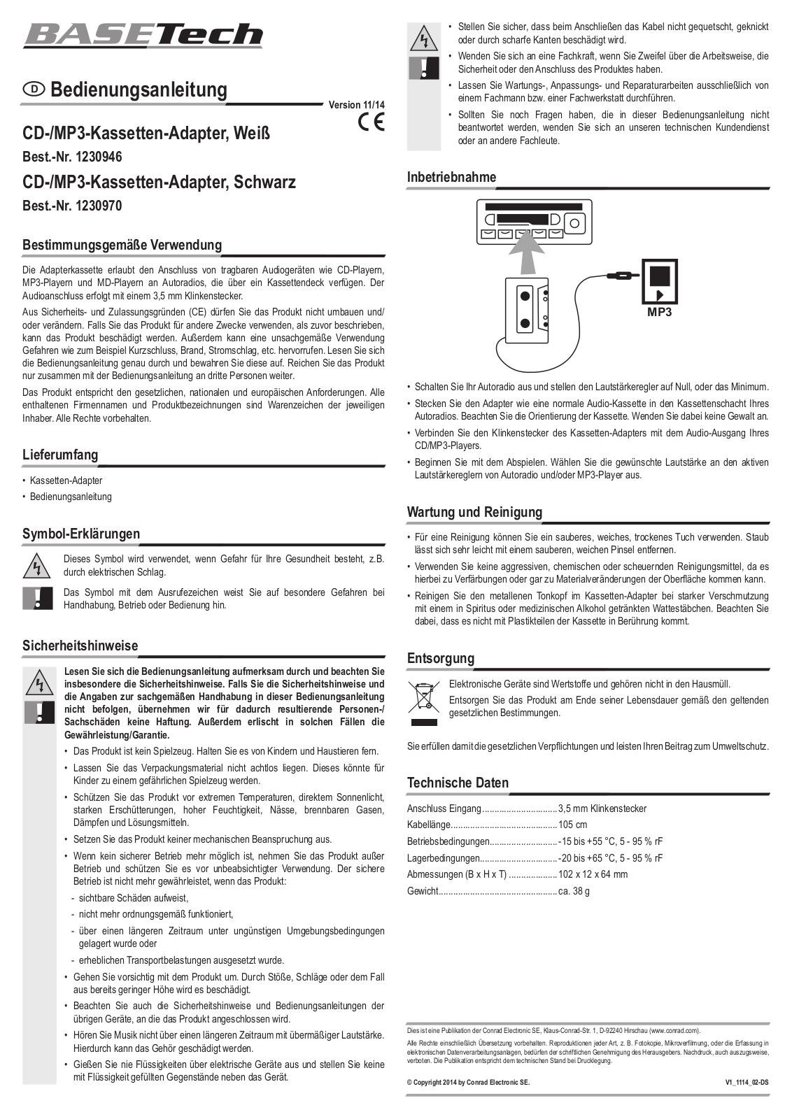 Basetech 1230946, BT-1230970 User guide