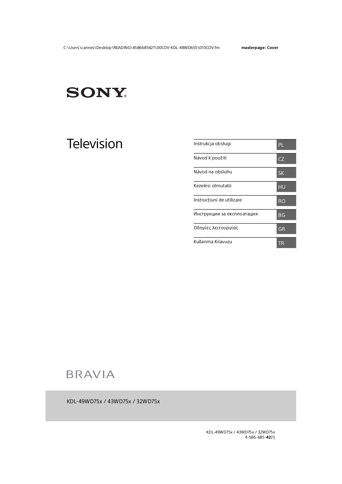 Sony KDL-49WD755B User Manual