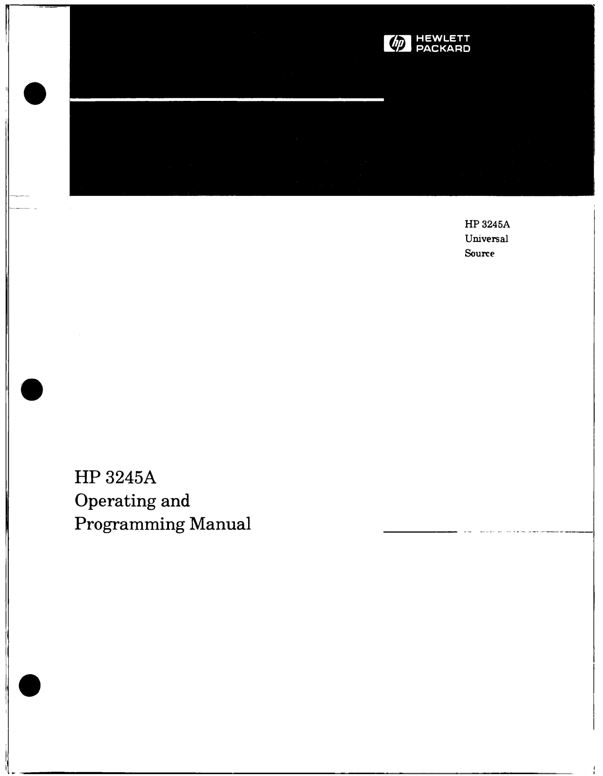 Agilent 3245A Operations Guide