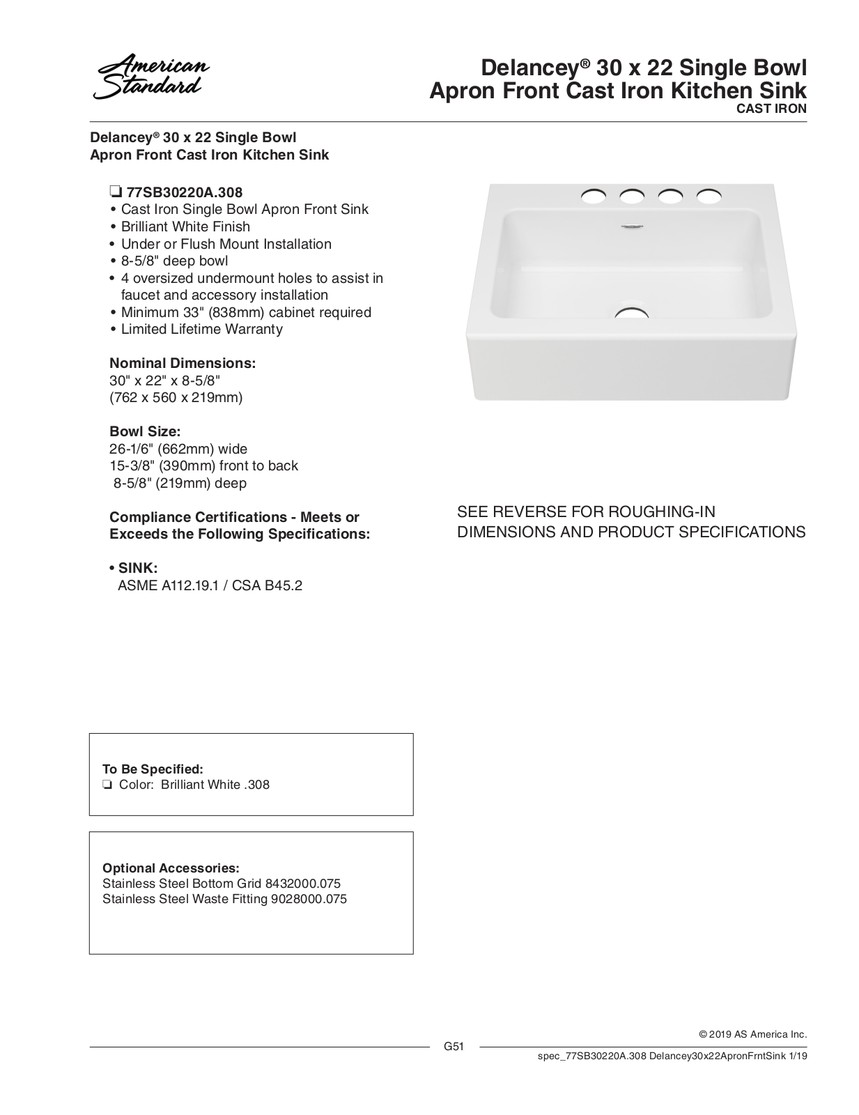 American Standard 77SB30220A.308 User Manual