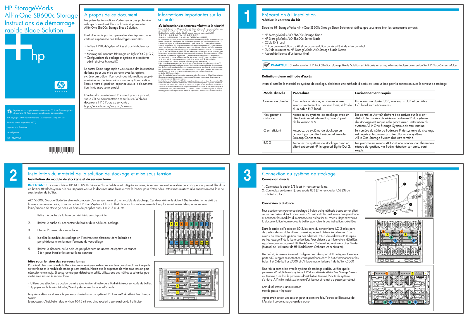 HP STORAGEWORKS ALL-IN-ONE SB600C, STORAGEWORKS SB40C User Manual