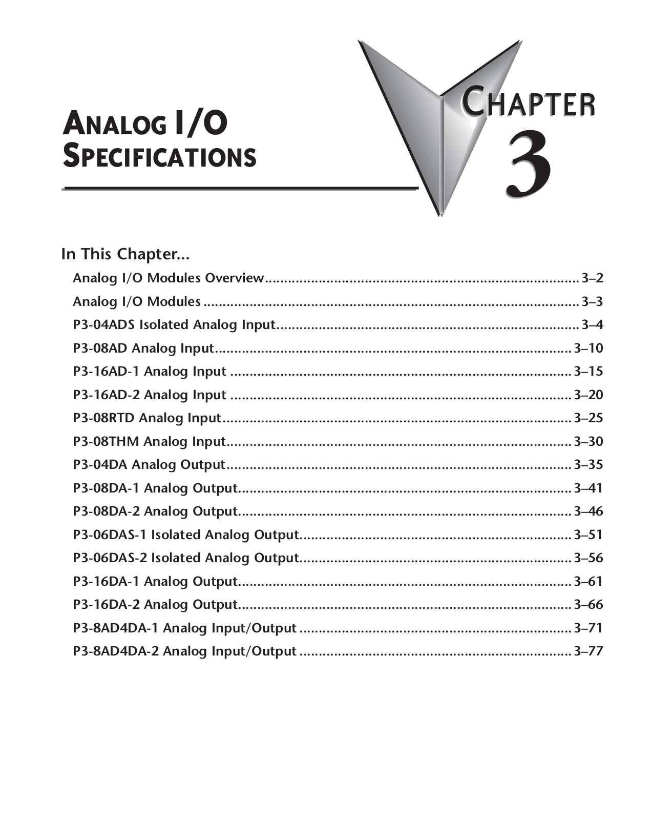 Chapter P3 User Manual