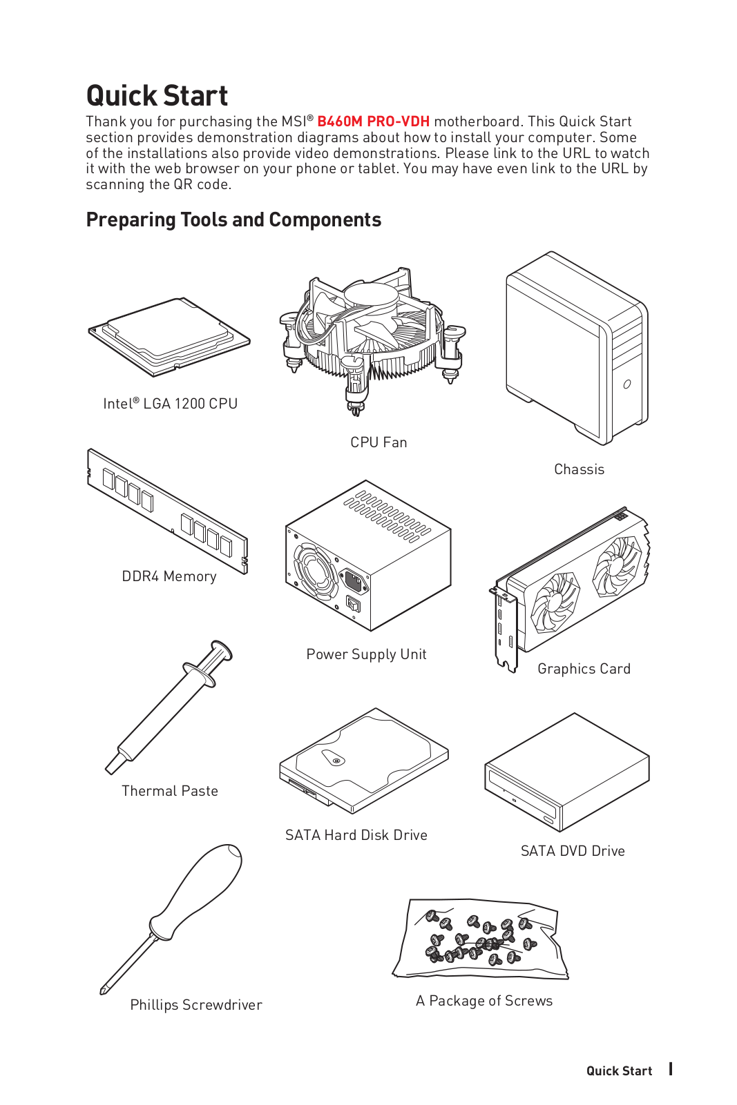 MSI B460M Pro-VDH operation manual