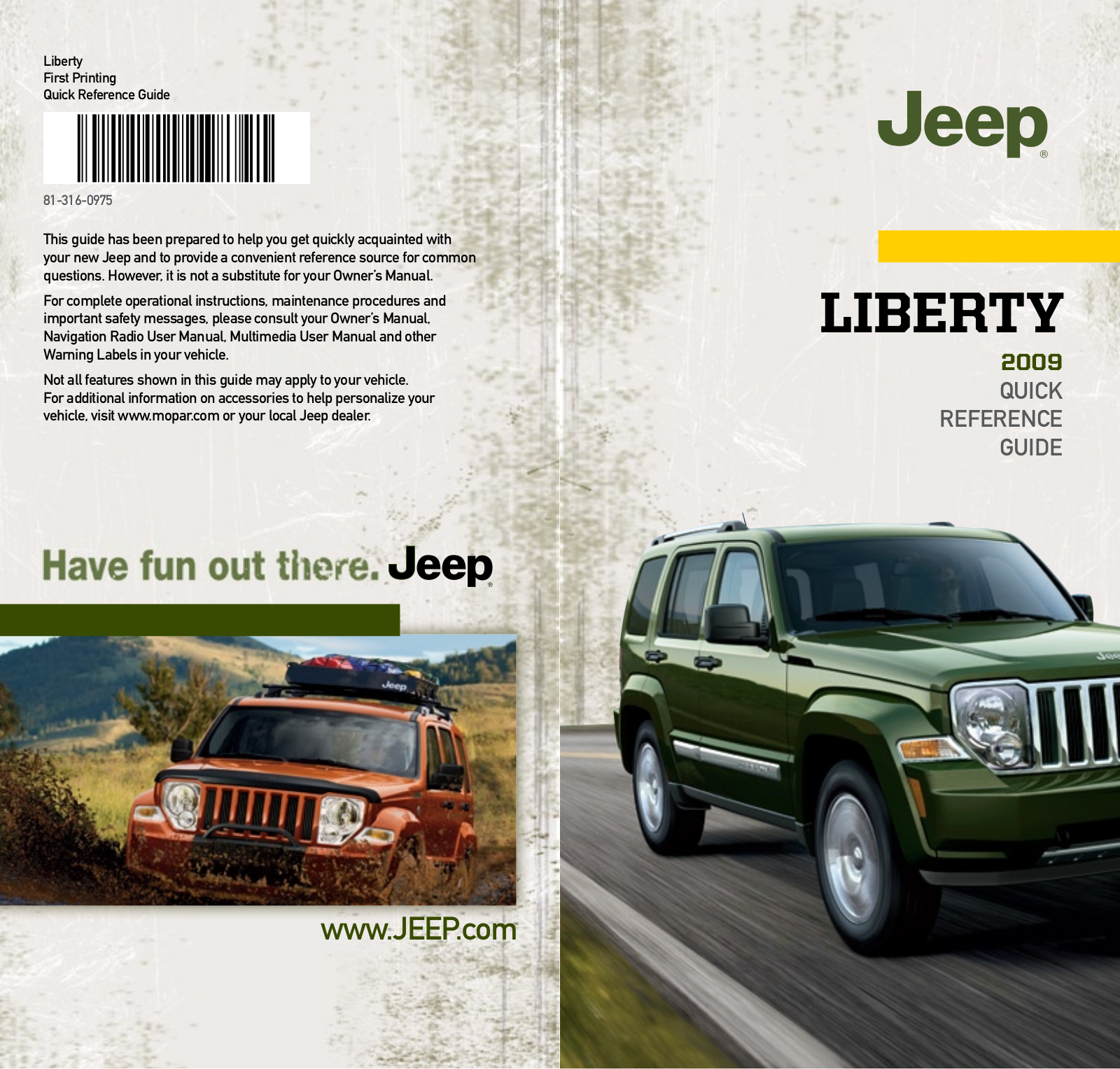 Jeep Liberty  2009 Quick Reference Guide