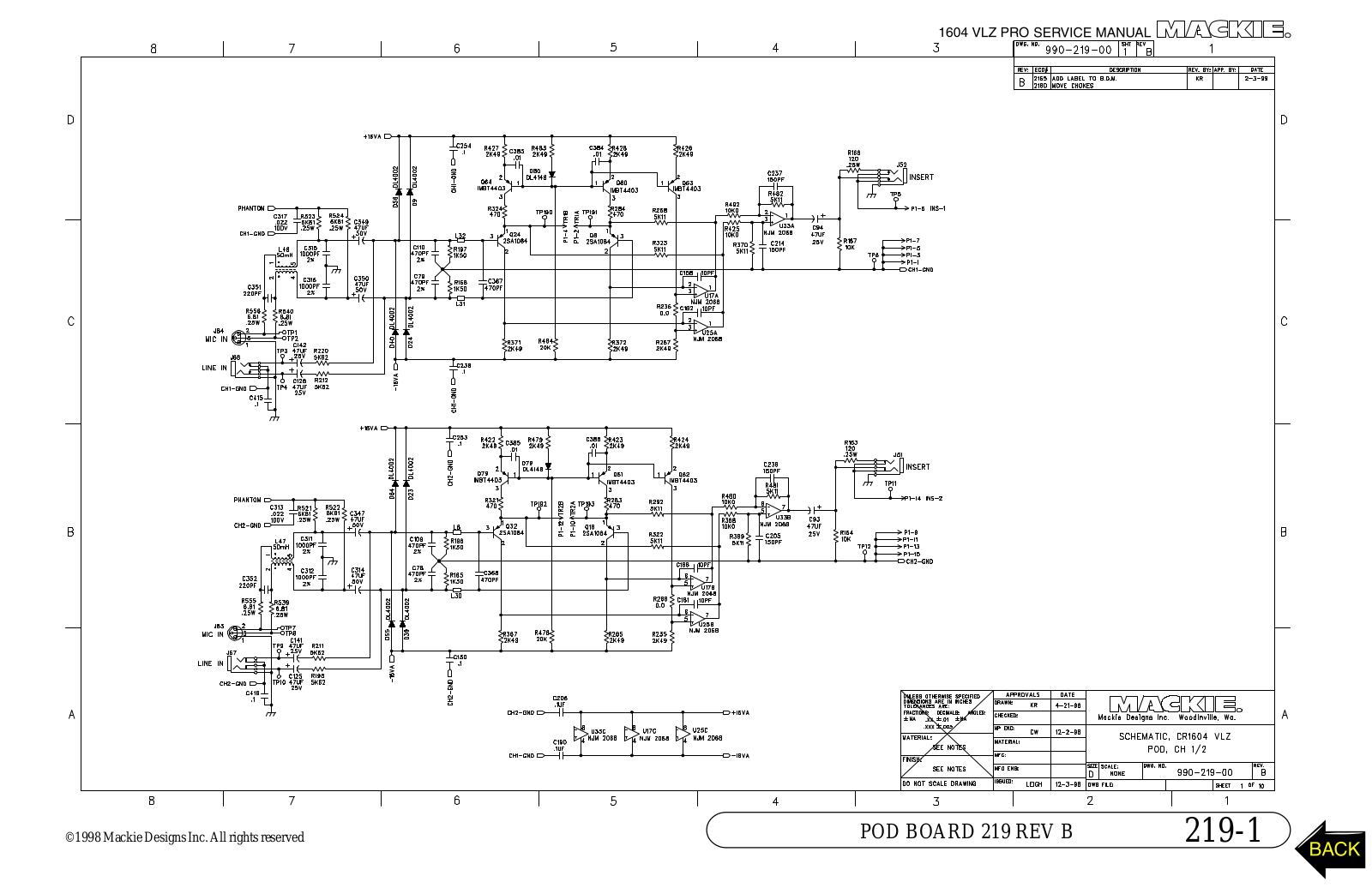 Mach 1 Acoustics 1604-VLZPRO Schematic