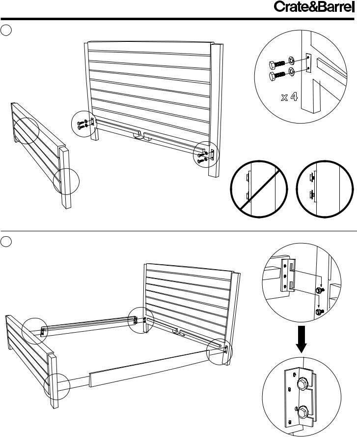 Crate & Barrel Forsyth Bed Assembly Instruction