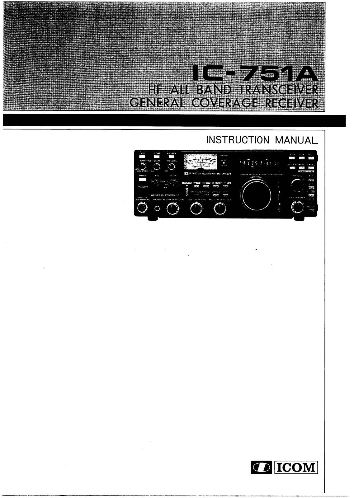 Icom IC-751A User Manual