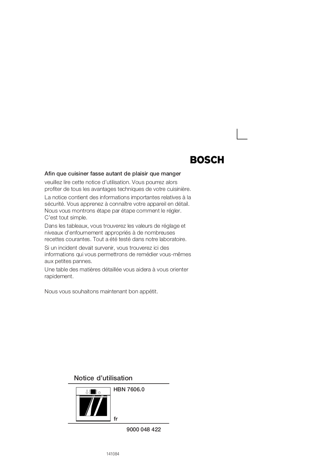 BOSCH HBN 760650 User Manual