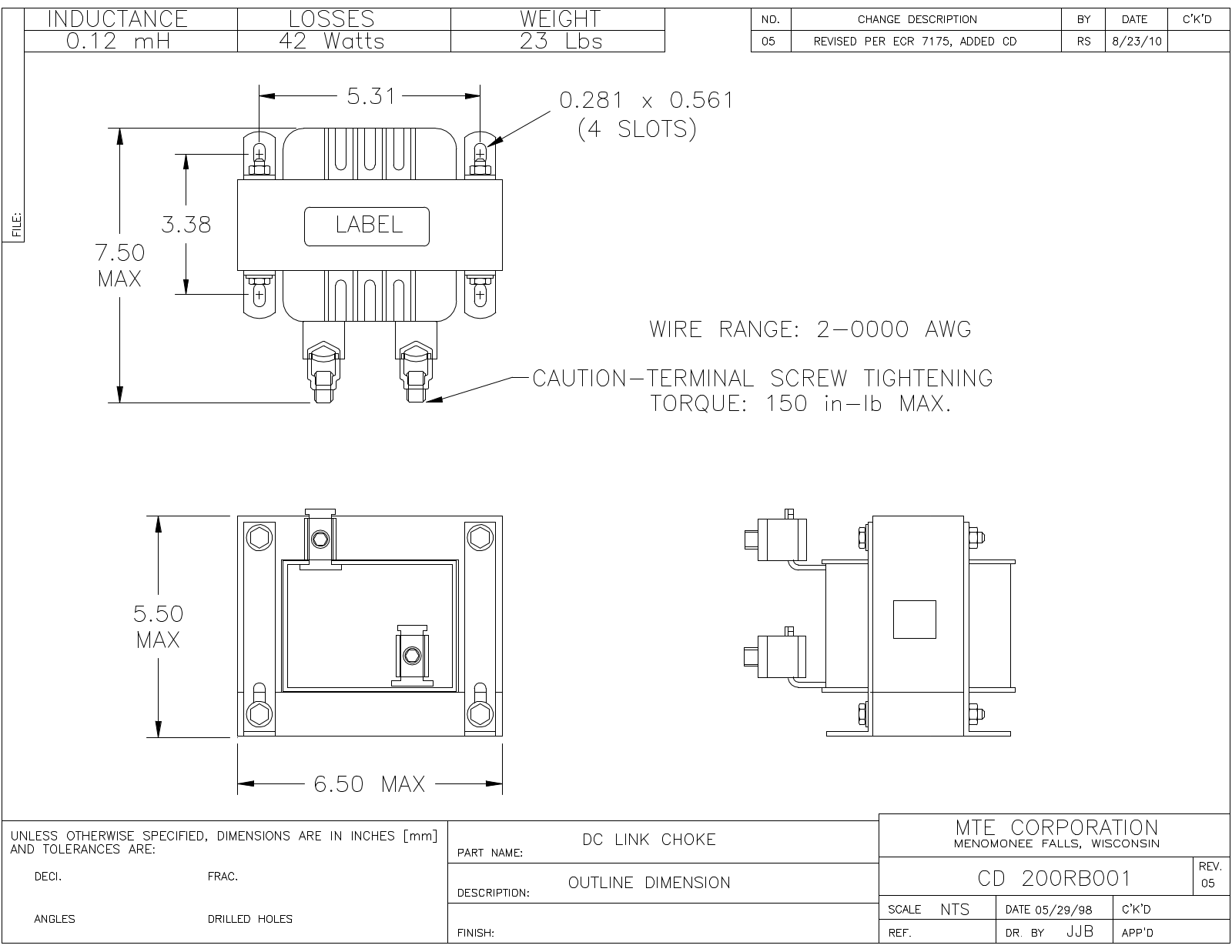 MTE CD 200RB001 CAD Drawings