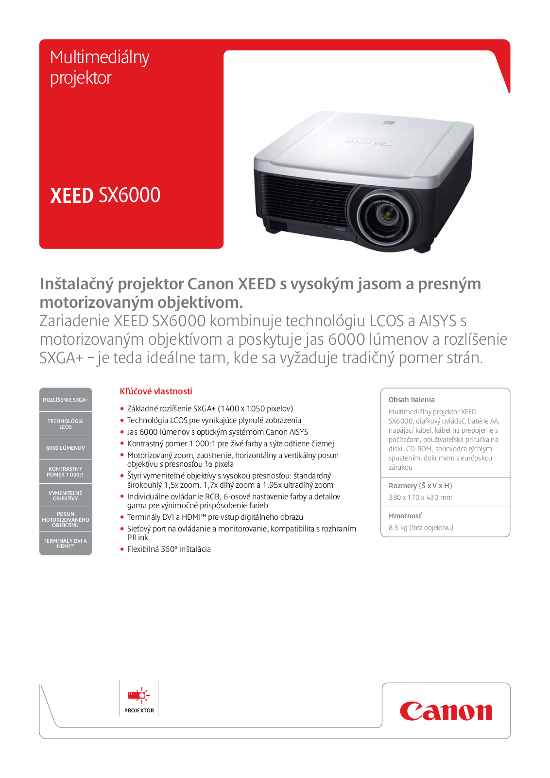 Canon XEED SX6000 BROCHURE