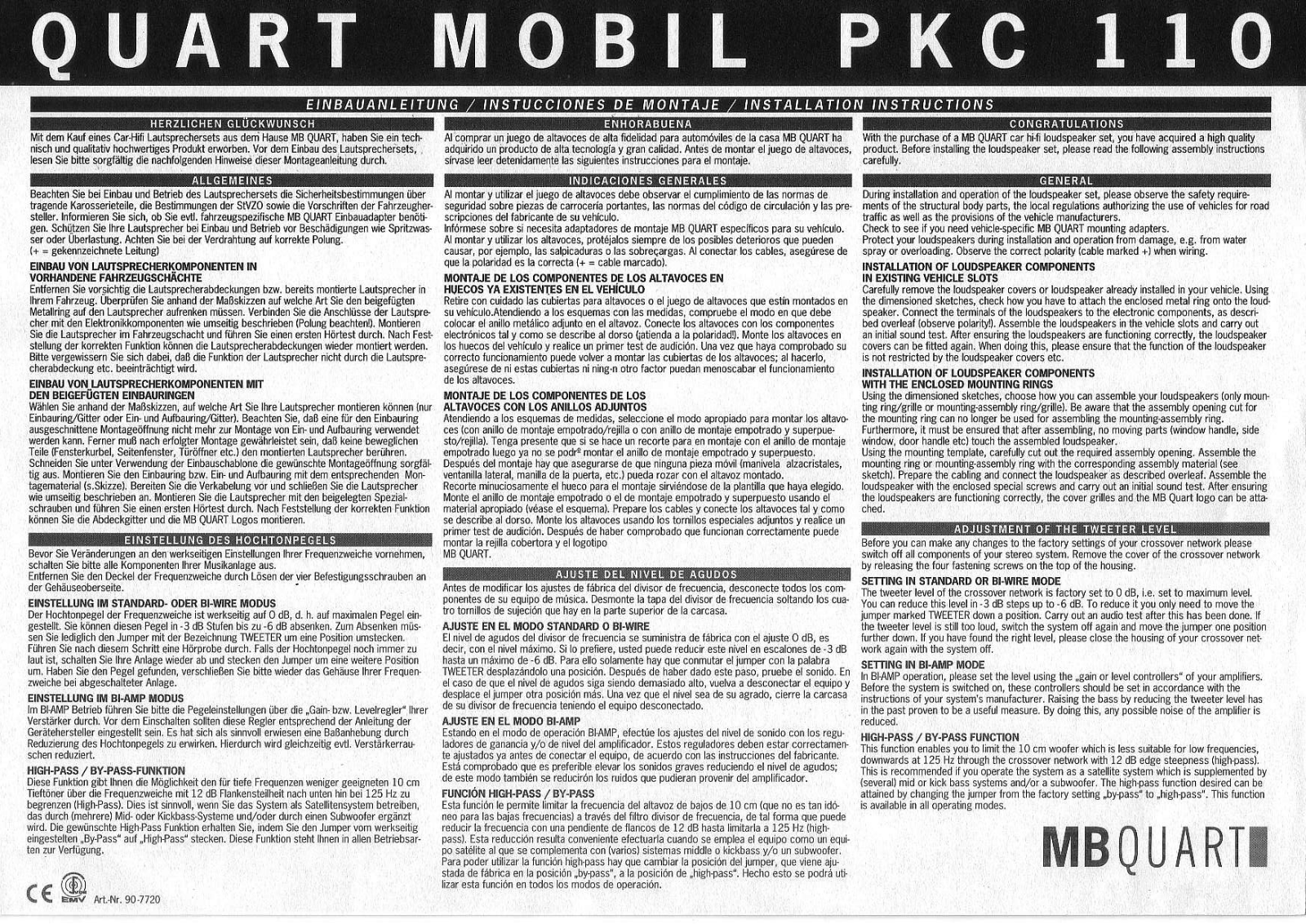 MB QUART PKC 110 User Manual