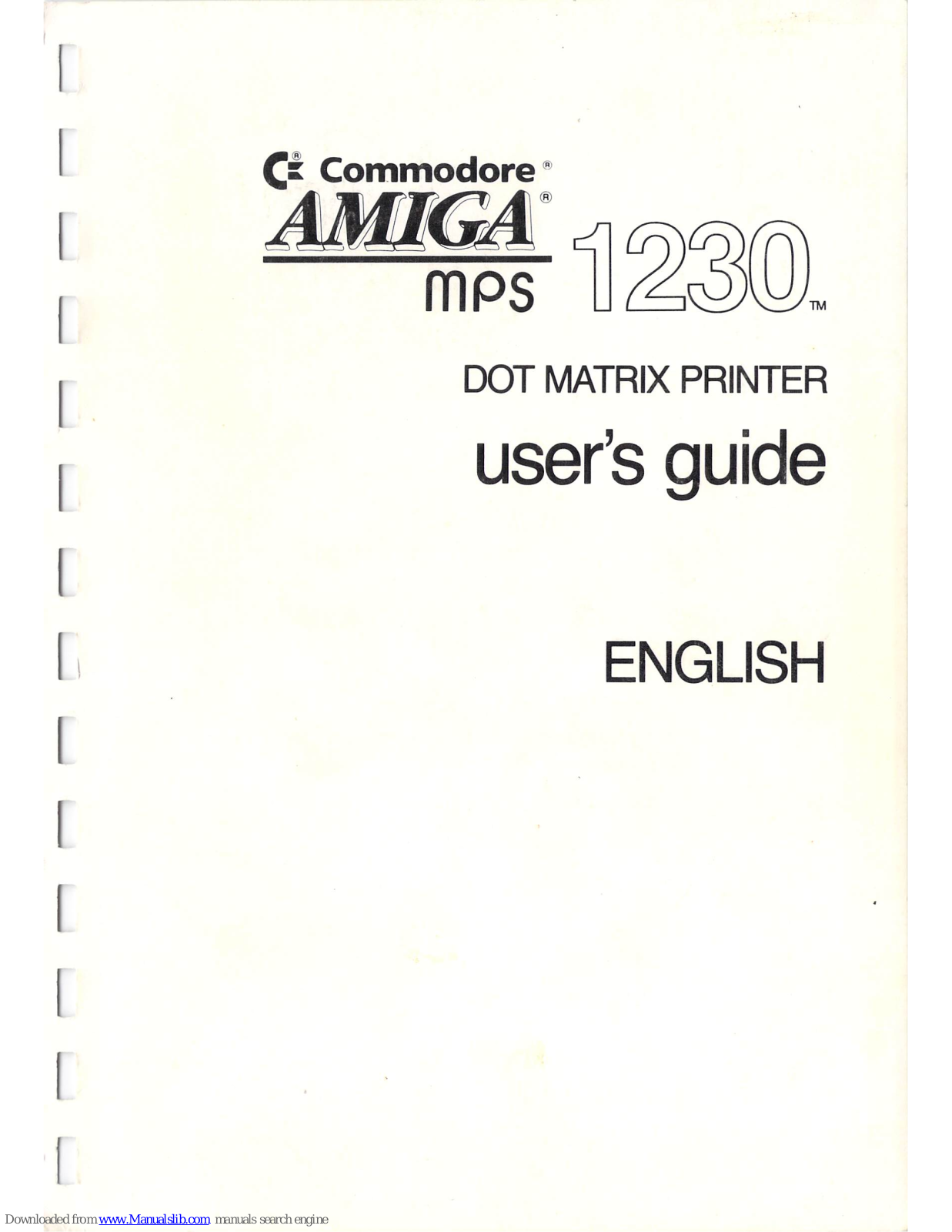 Commodore amiga mps 1230 User Manual