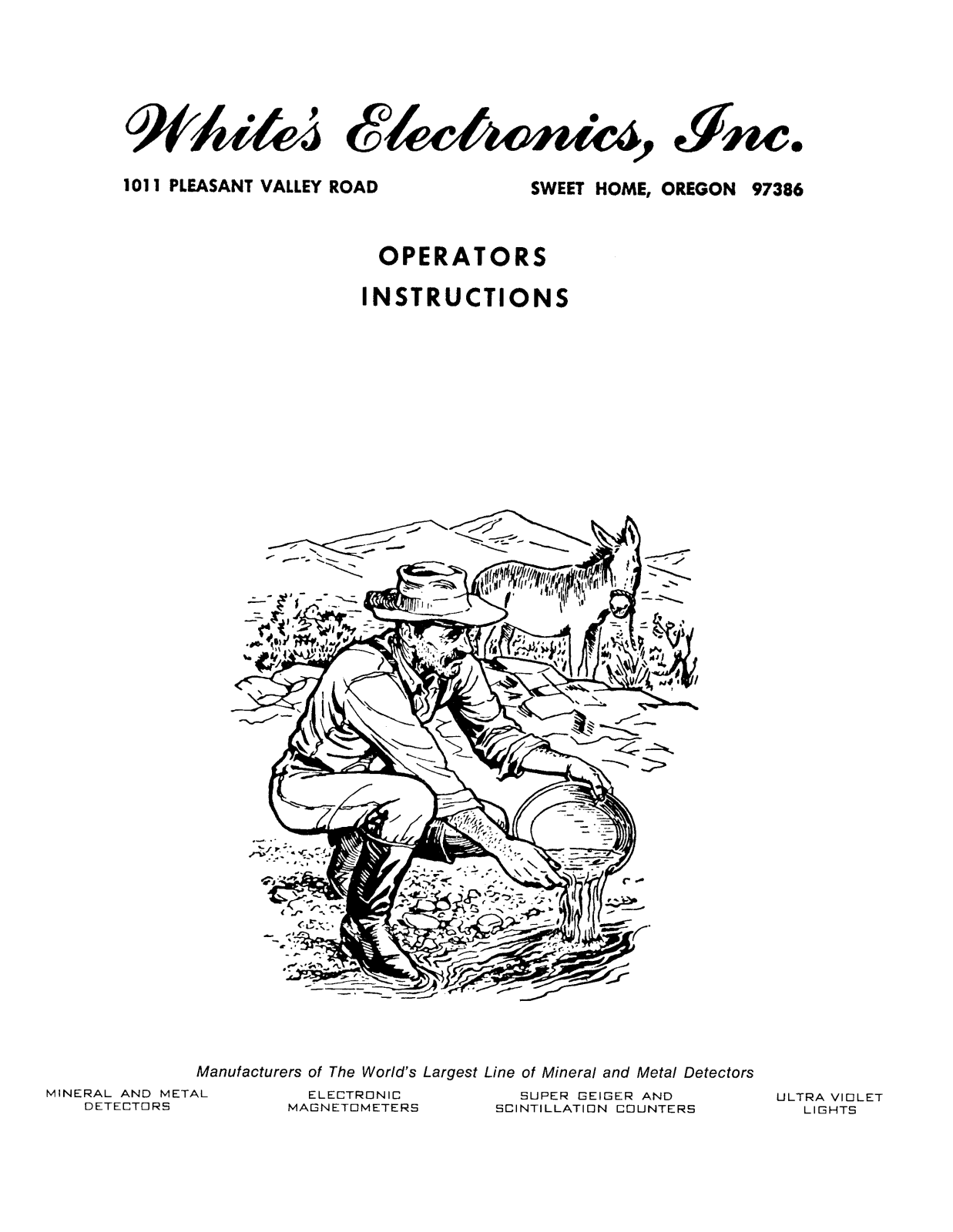 White's Coinmaster V Instruction manual