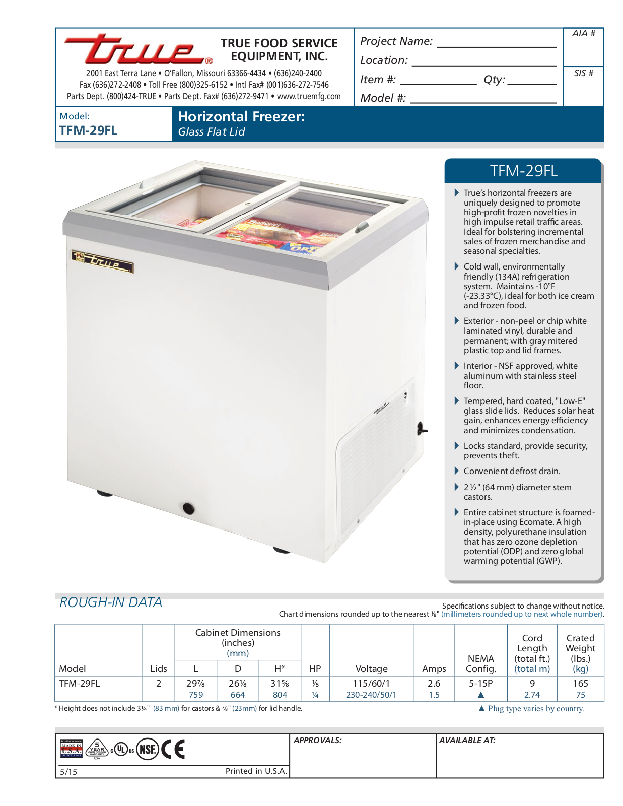 True TFM-29FL User Manual