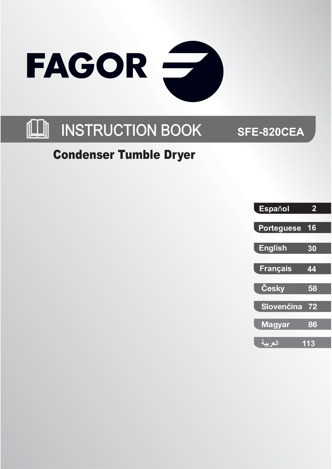 Fagor SFE-820CEA Instructions Manual