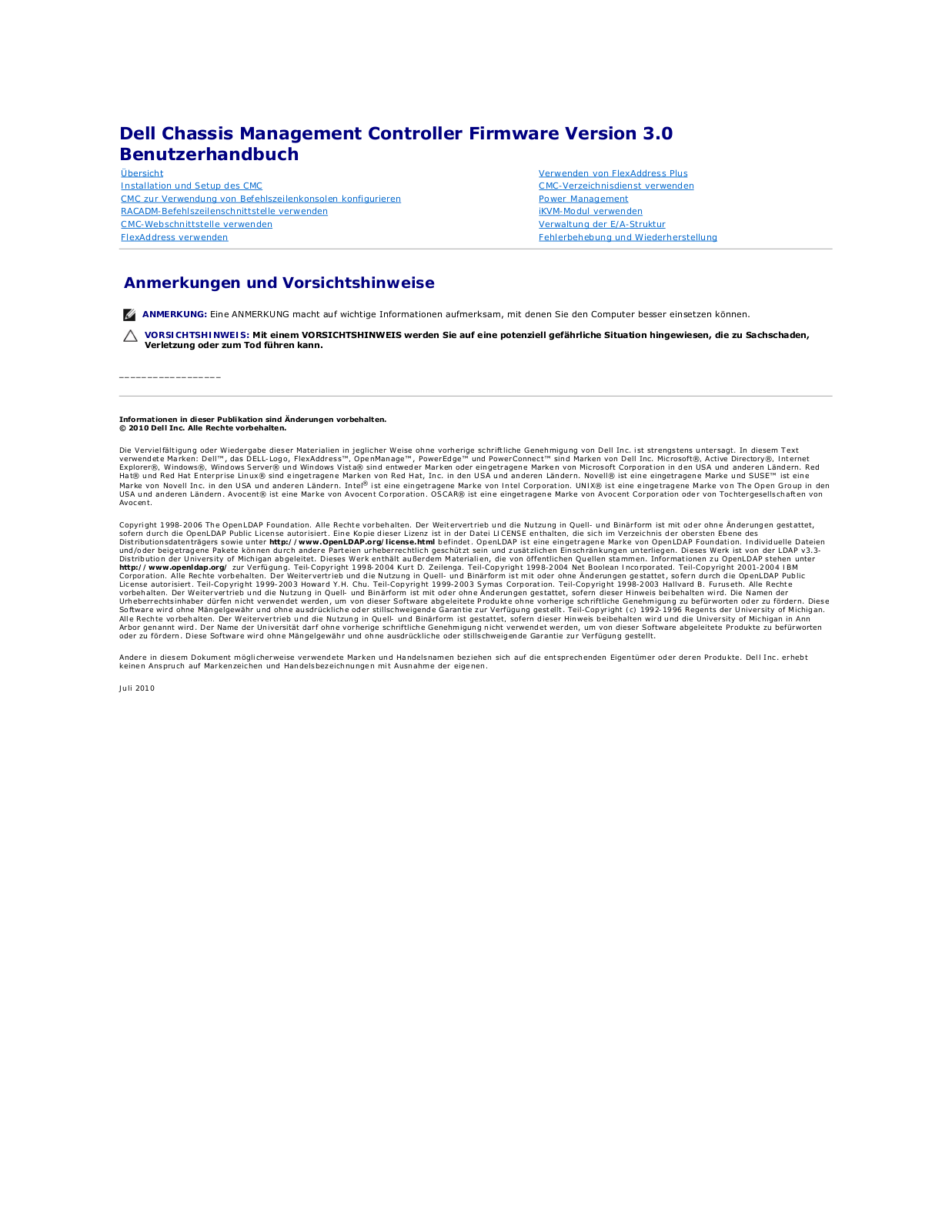 Dell Chassis Management Controller Version 3.0 Manual