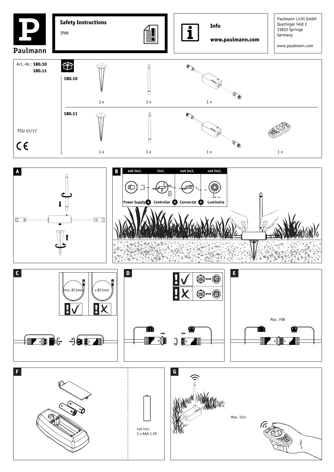 Paulmann 180.10 User Manual