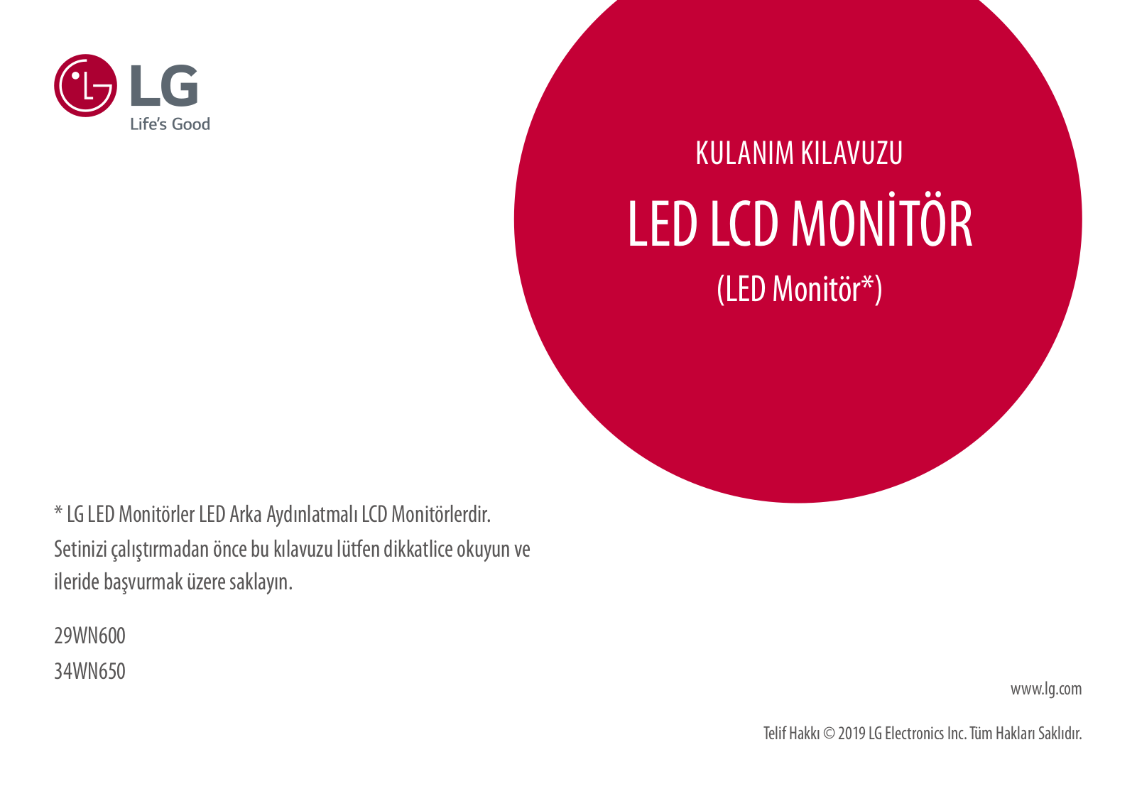 LG 29WN600-W, 34WN650-W Owner’s Manual