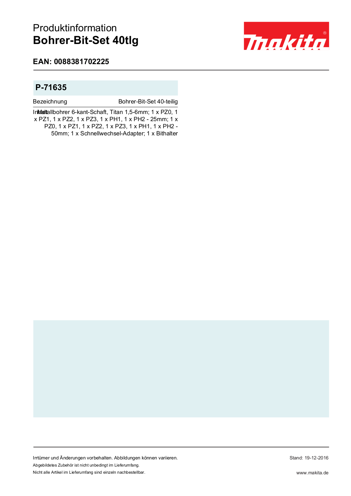 Makita P-71635 Service Manual