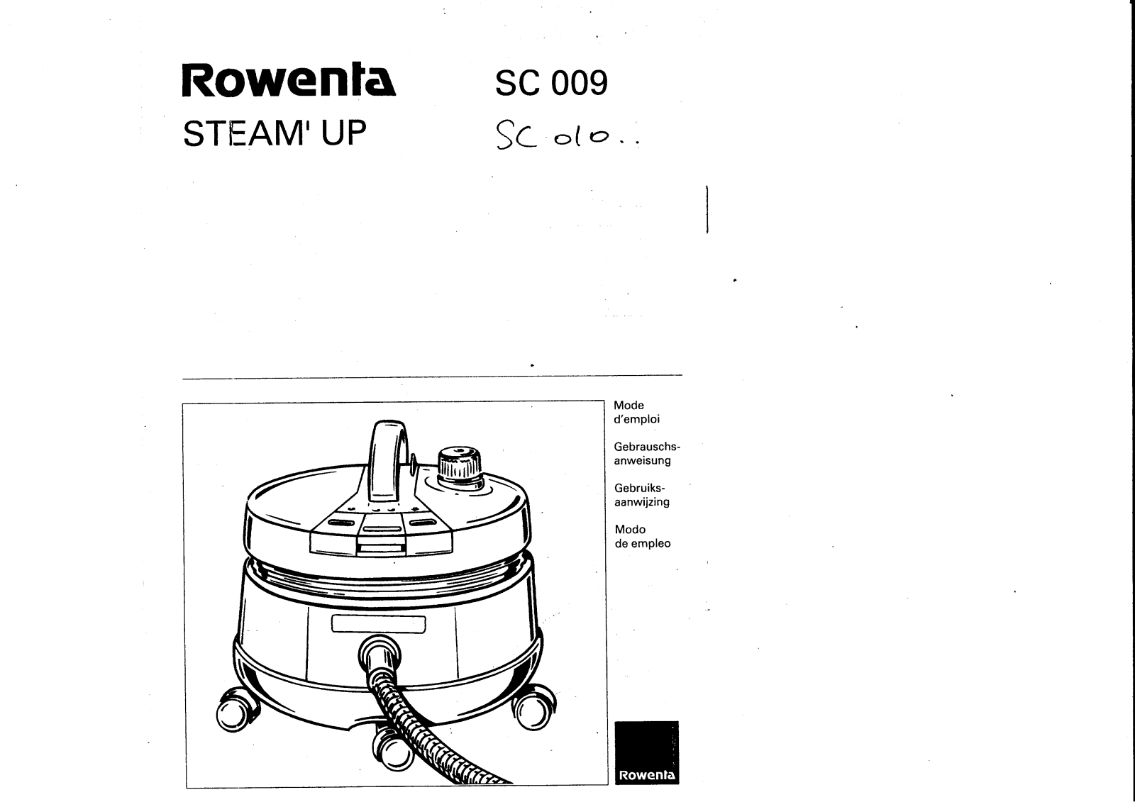 ROWENTA SC 009 User Manual