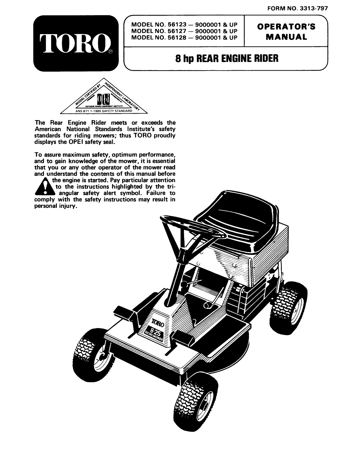 Toro 56123, 56127, 56128 Operator's Manual