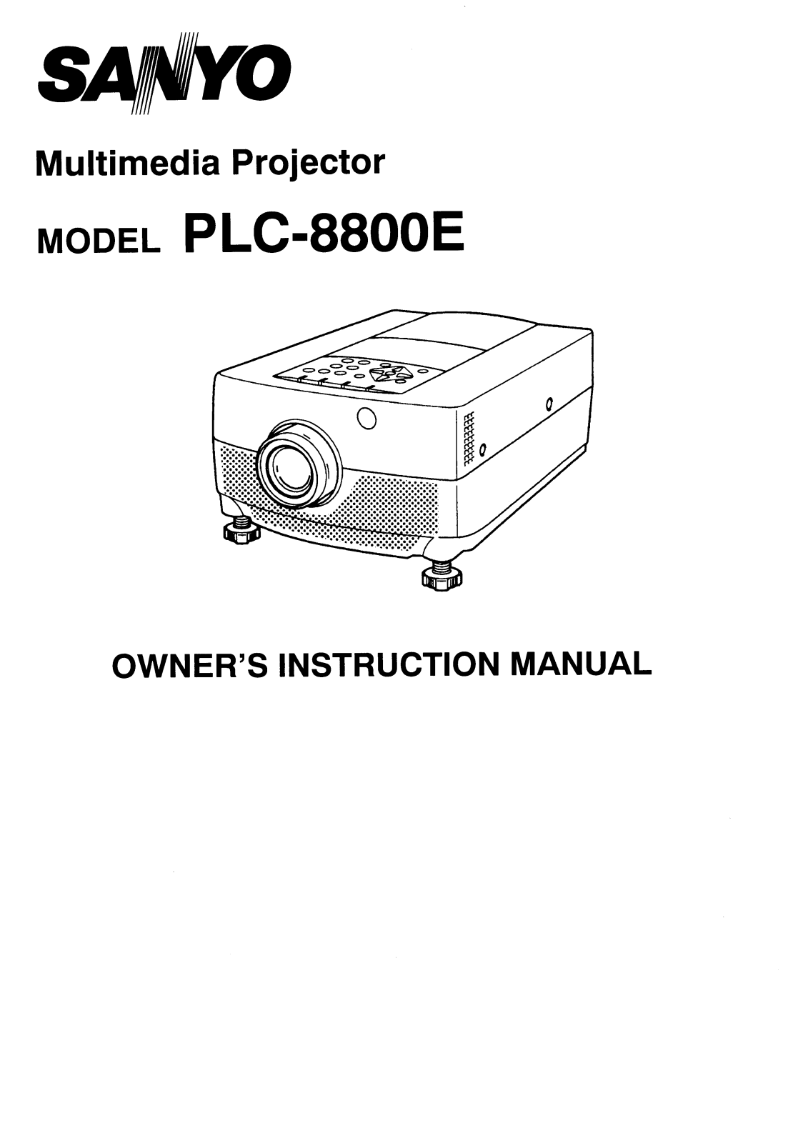 Sanyo PLC-8800E Instruction Manual