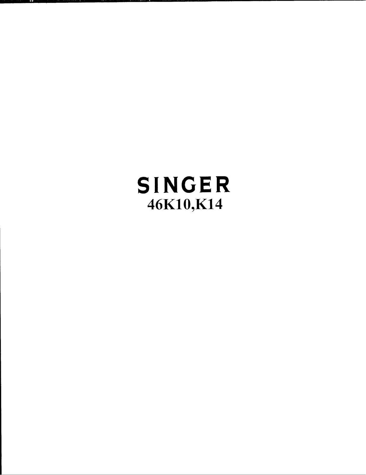 Singer 46K10, 46K14 User Manual