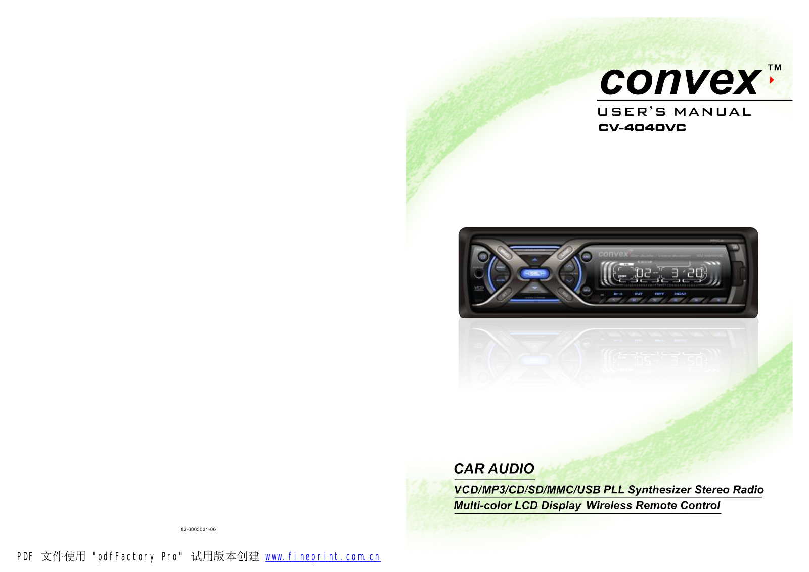 Convex CV-4040VC User Manual